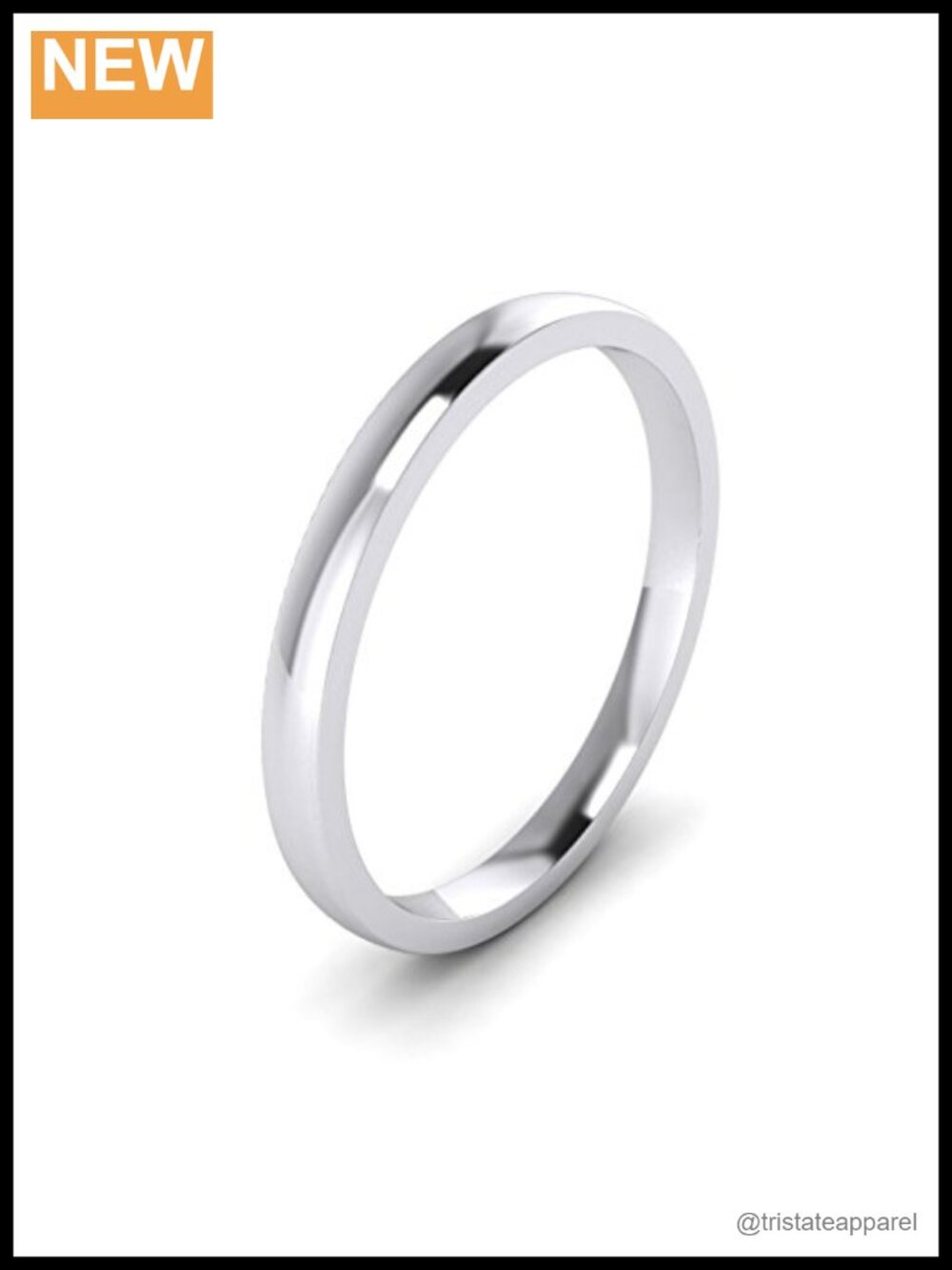 Sterling Silver Comfort Fit Polished Wedding Ring Plain Band